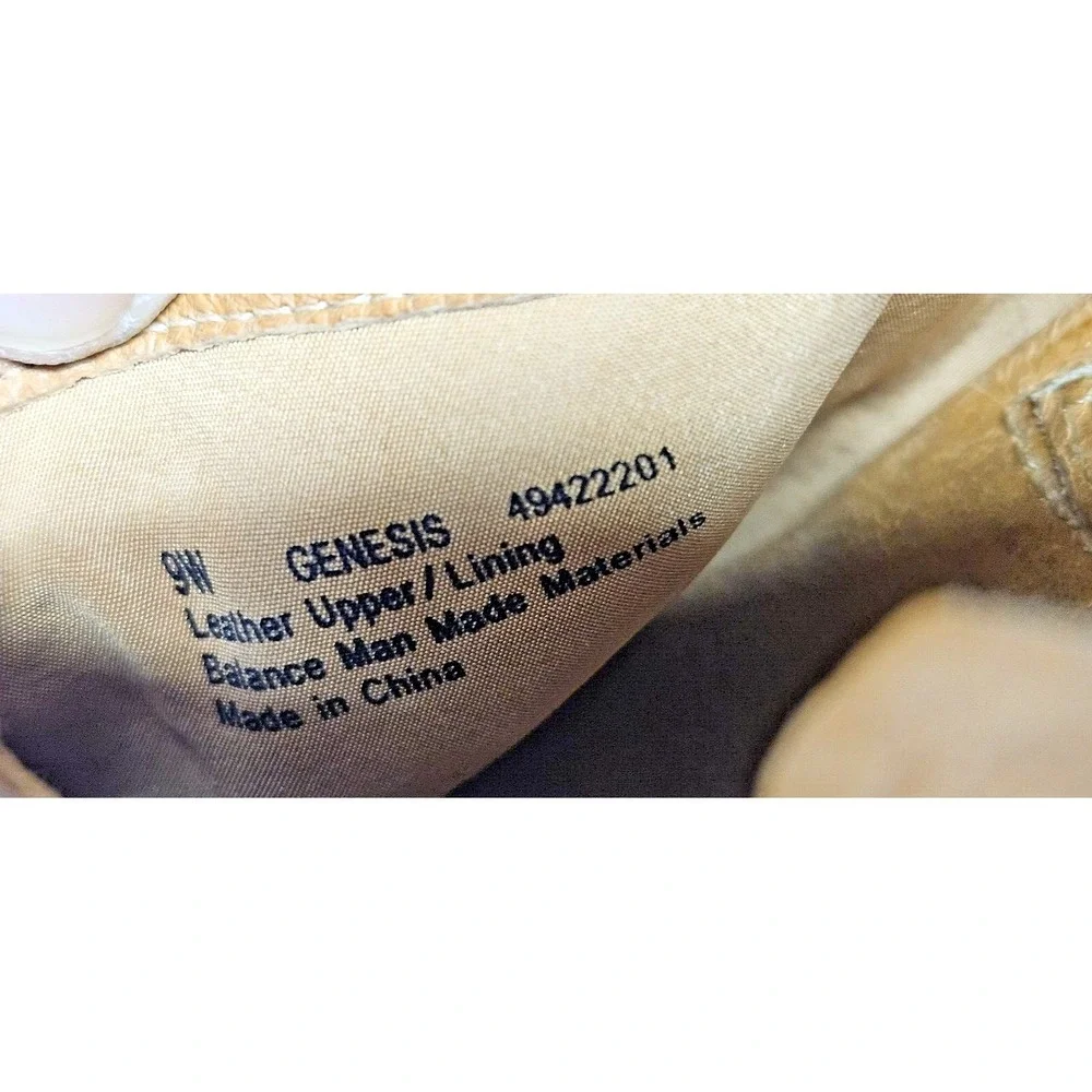 Naya GENESIS Suede Leather Peep Toe‎ Bootie Zip Up Bamboo Heels Size 9W